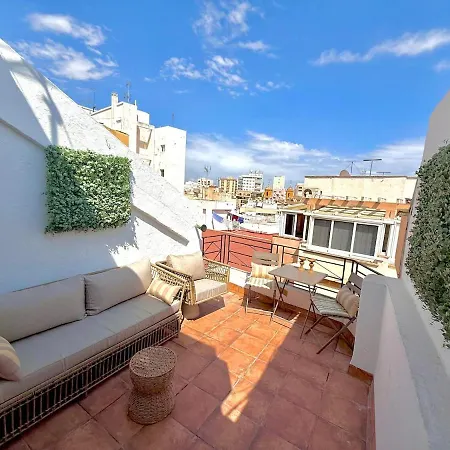 Atico 4 Con Terraza En Centro, Casco Historico Con Aire Acondicionado Y Wifi
